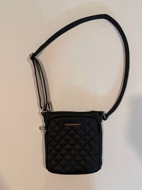 Steve Madden Black Quilted Crossbody Bag with Adjustable Strap